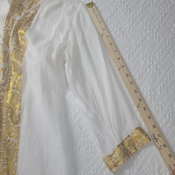 Manima Styled in Italy Gold & Embroidered Ethnic Tunic Kurta Beautiful detailing - Picture 6 of 10